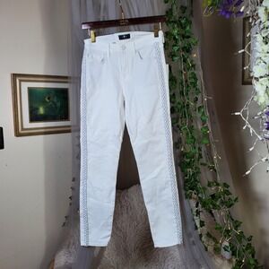 7 For All Mankind Jeans NWT Women's Size 26 White The Ankle Skinny $225 Braided